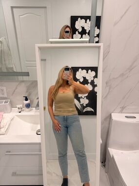 Zara Beige Tank Top - Slim Scoop Neck